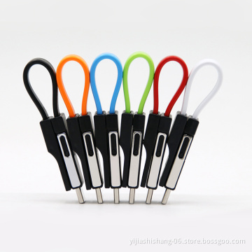 Yijiashishang 2020 Wholesale Promotion gifts 3 in1 magnetic keychain usb cable